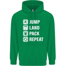 Skydiving Jump Land Pack Funny Skydiver Mens 80% Cotton Hoodie Irish Green