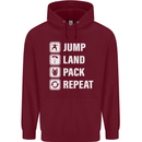 Skydiving Jump Land Pack Funny Skydiver Mens 80% Cotton Hoodie Maroon