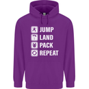 Skydiving Jump Land Pack Funny Skydiver Mens 80% Cotton Hoodie Purple