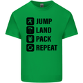 Skydiving Jump Land Pack Funny Skydiver Mens Cotton T-Shirt Tee Top Irish Green