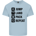 Skydiving Jump Land Pack Funny Skydiver Mens Cotton T-Shirt Tee Top Light Blue