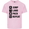 Skydiving Jump Land Pack Funny Skydiver Mens Cotton T-Shirt Tee Top Light Pink