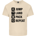 Skydiving Jump Land Pack Funny Skydiver Mens Cotton T-Shirt Tee Top Natural