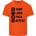 Skydiving Jump Land Pack Funny Skydiver Mens Cotton T-Shirt Tee Top Orange