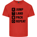 Skydiving Jump Land Pack Funny Skydiver Mens Cotton T-Shirt Tee Top Red