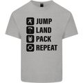 Skydiving Jump Land Pack Funny Skydiver Mens Cotton T-Shirt Tee Top Sports Grey