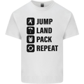 Skydiving Jump Land Pack Funny Skydiver Mens Cotton T-Shirt Tee Top White