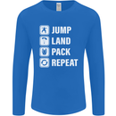 Skydiving Jump Land Pack Funny Skydiver Mens Long Sleeve T-Shirt Royal Blue