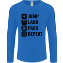 Skydiving Jump Land Pack Funny Skydiver Mens Long Sleeve T-Shirt Royal Blue