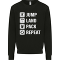 Skydiving Jump Land Pack Funny Skydiver Mens Sweatshirt Jumper Black