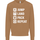 Skydiving Jump Land Pack Funny Skydiver Mens Sweatshirt Jumper Caramel Latte
