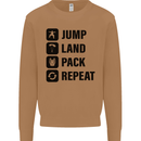 Skydiving Jump Land Pack Funny Skydiver Mens Sweatshirt Jumper Caramel Latte