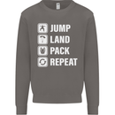 Skydiving Jump Land Pack Funny Skydiver Mens Sweatshirt Jumper Charcoal
