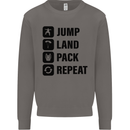 Skydiving Jump Land Pack Funny Skydiver Mens Sweatshirt Jumper Charcoal