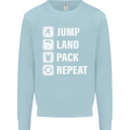 Skydiving Jump Land Pack Funny Skydiver Mens Sweatshirt Jumper Light Blue