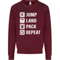 Skydiving Jump Land Pack Funny Skydiver Mens Sweatshirt Jumper Maroon