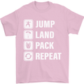 Skydiving Jump Land Pack Funny Skydiver Mens T-Shirt Cotton Gildan Light Pink