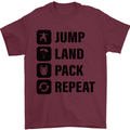 Skydiving Jump Land Pack Funny Skydiver Mens T-Shirt Cotton Gildan Maroon