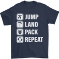Skydiving Jump Land Pack Funny Skydiver Mens T-Shirt Cotton Gildan Navy Blue