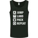 Skydiving Jump Land Pack Funny Skydiver Mens Vest Tank Top Black