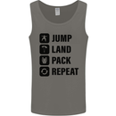 Skydiving Jump Land Pack Funny Skydiver Mens Vest Tank Top Charcoal