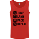 Skydiving Jump Land Pack Funny Skydiver Mens Vest Tank Top Red