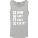 Skydiving Jump Land Pack Funny Skydiver Mens Vest Tank Top Sports Grey