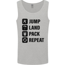 Skydiving Jump Land Pack Funny Skydiver Mens Vest Tank Top Sports Grey