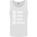 Skydiving Jump Land Pack Funny Skydiver Mens Vest Tank Top White