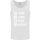 Skydiving Jump Land Pack Funny Skydiver Mens Vest Tank Top White