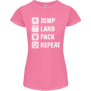 Skydiving Jump Land Pack Funny Skydiver Womens Petite Cut T-Shirt Azalea