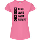 Skydiving Jump Land Pack Funny Skydiver Womens Petite Cut T-Shirt Azalea