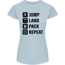 Skydiving Jump Land Pack Funny Skydiver Womens Petite Cut T-Shirt Light Blue