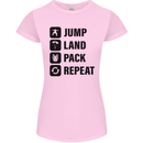 Skydiving Jump Land Pack Funny Skydiver Womens Petite Cut T-Shirt Light Pink