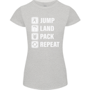 Skydiving Jump Land Pack Funny Skydiver Womens Petite Cut T-Shirt Sports Grey