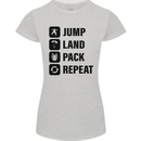 Skydiving Jump Land Pack Funny Skydiver Womens Petite Cut T-Shirt Sports Grey