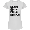 Skydiving Jump Land Pack Funny Skydiver Womens Petite Cut T-Shirt White