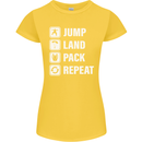 Skydiving Jump Land Pack Funny Skydiver Womens Petite Cut T-Shirt Yellow