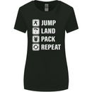 Skydiving Jump Land Pack Funny Skydiver Womens Wider Cut T-Shirt Black