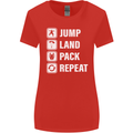 Skydiving Jump Land Pack Funny Skydiver Womens Wider Cut T-Shirt Red