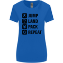 Skydiving Jump Land Pack Funny Skydiver Womens Wider Cut T-Shirt Royal Blue