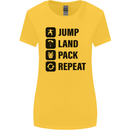 Skydiving Jump Land Pack Funny Skydiver Womens Wider Cut T-Shirt Yellow