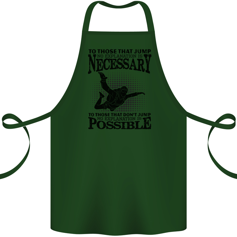 Skydiving No Explanation Freefall Funny Cotton Apron 100% Organic Forest Green