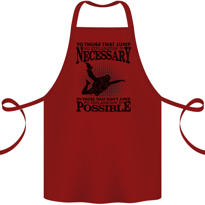 Skydiving No Explanation Freefall Funny Cotton Apron 100% Organic Maroon