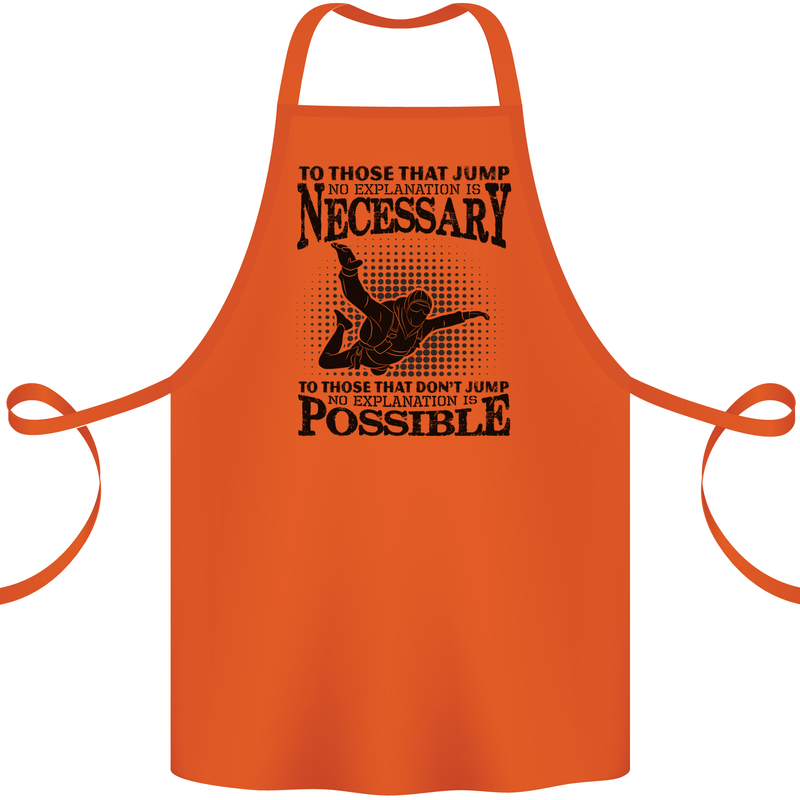 Skydiving No Explanation Freefall Funny Cotton Apron 100% Organic Orange