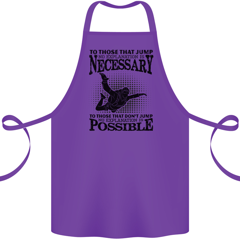 Skydiving No Explanation Freefall Funny Cotton Apron 100% Organic Purple