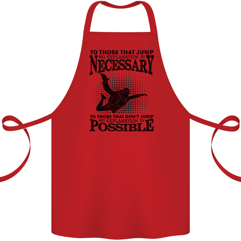 Skydiving No Explanation Freefall Funny Cotton Apron 100% Organic Red