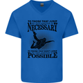 Skydiving No Explanation Freefall Funny Mens V-Neck Cotton T-Shirt Royal Blue