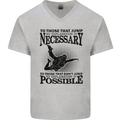 Skydiving No Explanation Freefall Funny Mens V-Neck Cotton T-Shirt Sports Grey