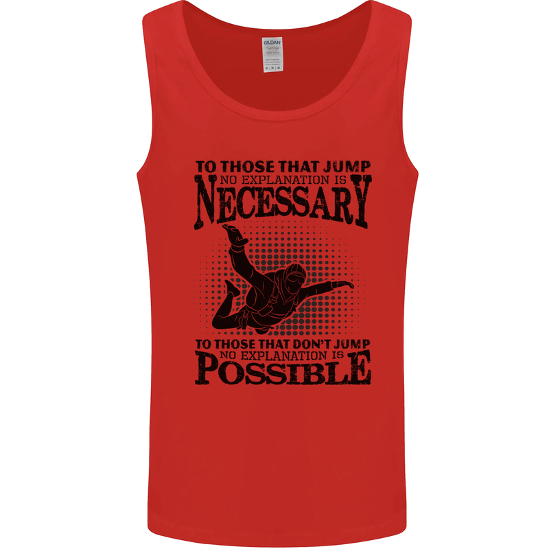 Skydiving No Explanation Freefall Funny Mens Vest Tank Top Red